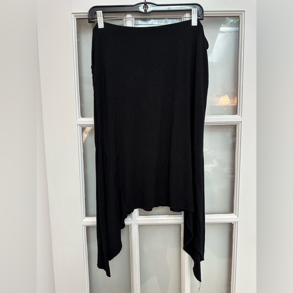 Vintage Y2K Guess Black Handkerchief Hem Asymmetrical Midi Pull on Skirt Size XL - Picture 1 of 8